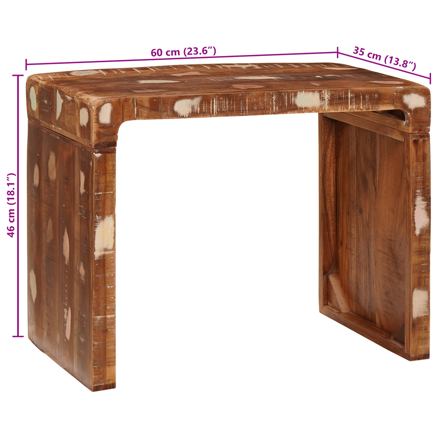Bijzettafel 60 x 35 x 46 cm Massief hergebruikt hout