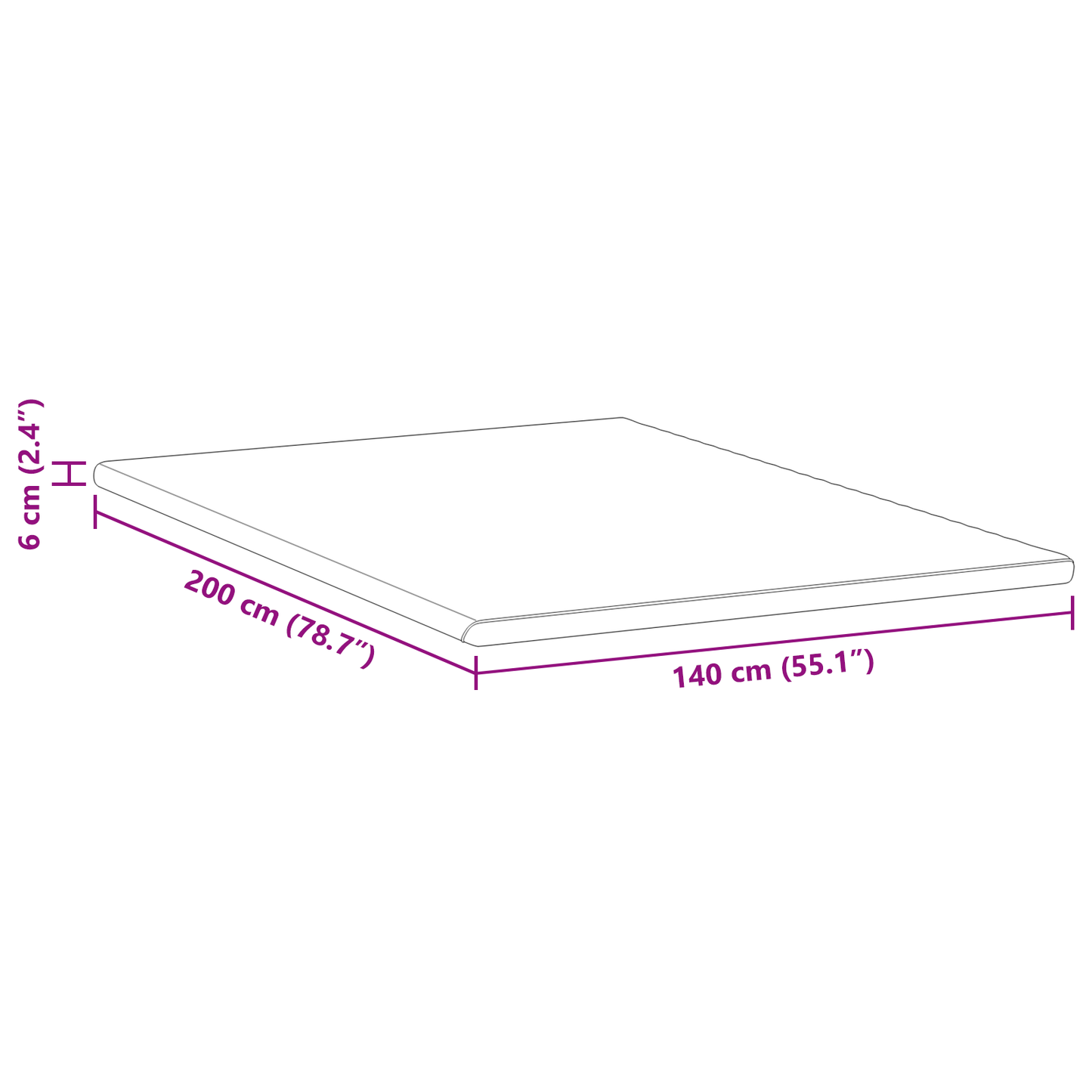 Matraspads Wit en Groen 140 x 200 cm
