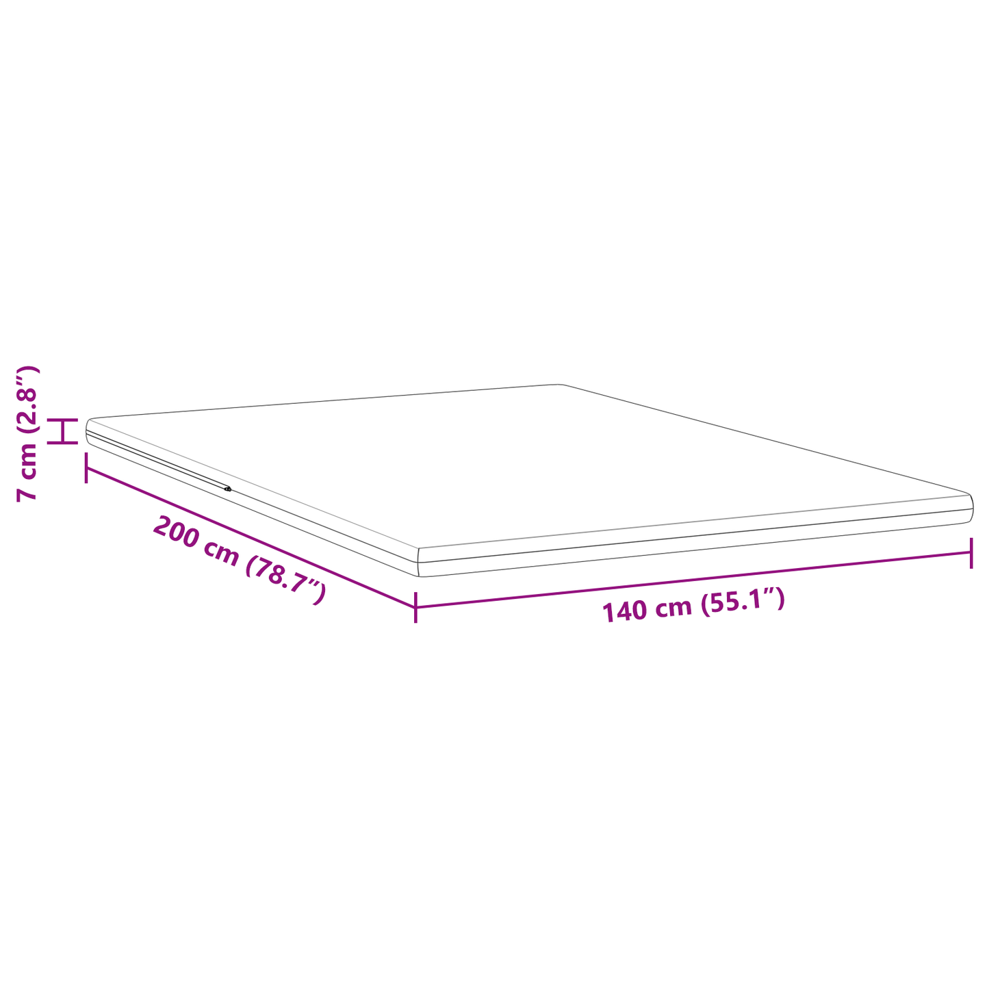 Matraspads Wit 140 x 200 cm 100% polyester jacquard stof