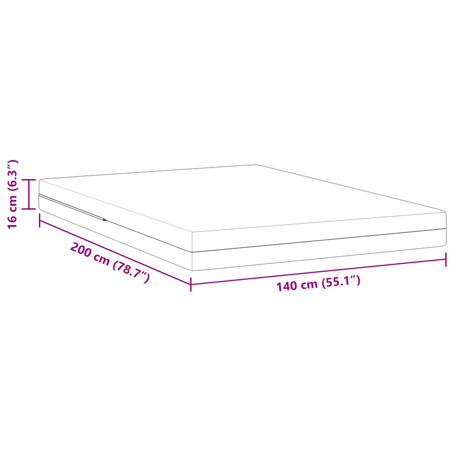 Matrassen Wit 140 x 200 cm 100% polyester jacquard stof