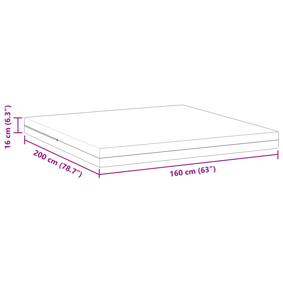 Matrassen Wit 160 x 200 cm 100% polyester jacquard stof