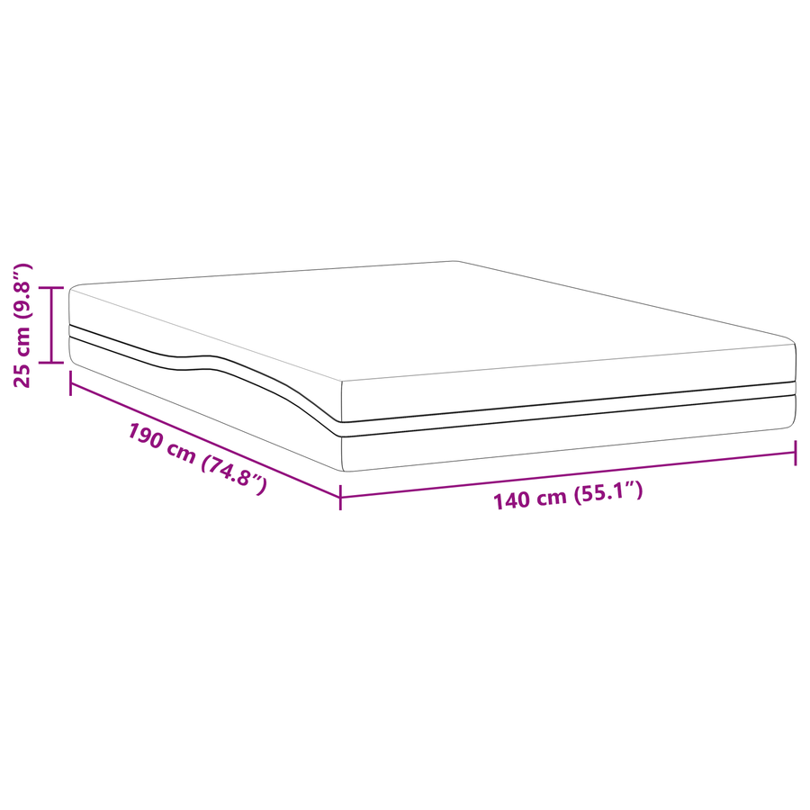 Matrassen Wit, Grijs 140 x 190 cm 100% polyester jacquard stof
