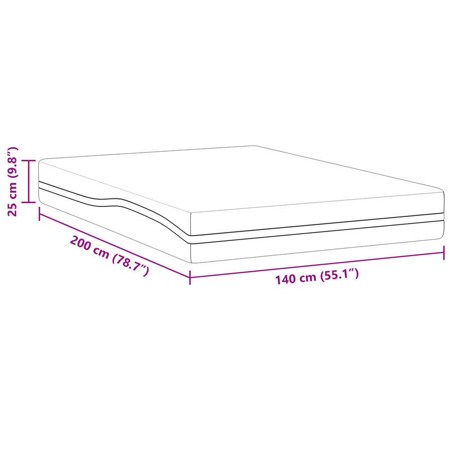 Matrassen Wit, Grijs 140 x 200 cm 100% polyester jacquard stof