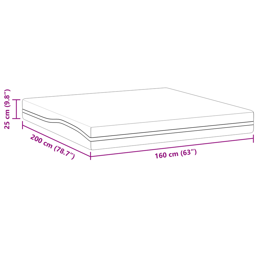 Matrassen Wit, Grijs 160 x 200 cm 100% polyester jacquard stof