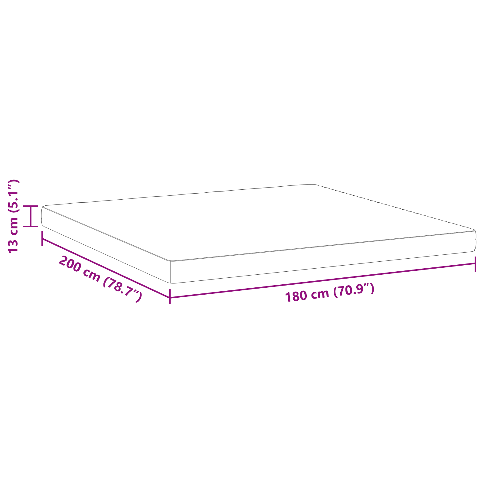 Matrassen Wit 180 x 200 cm 100% polyester stof