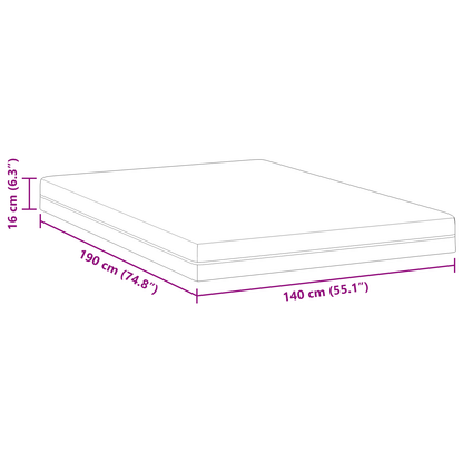 Matrassen Wit, Grijs 140 x 190 cm 100% polyester jacquard stof