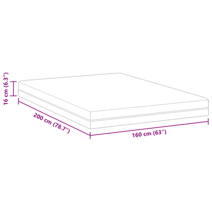 Matrassen Wit, Grijs 160 x 200 cm 100% polyester jacquard stof