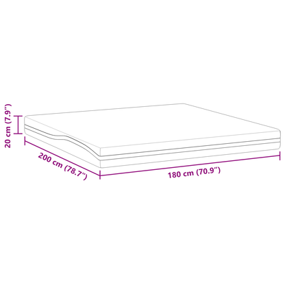Matrassen Wit, Grijs 180 x 200 cm 100% polyester jacquard stof