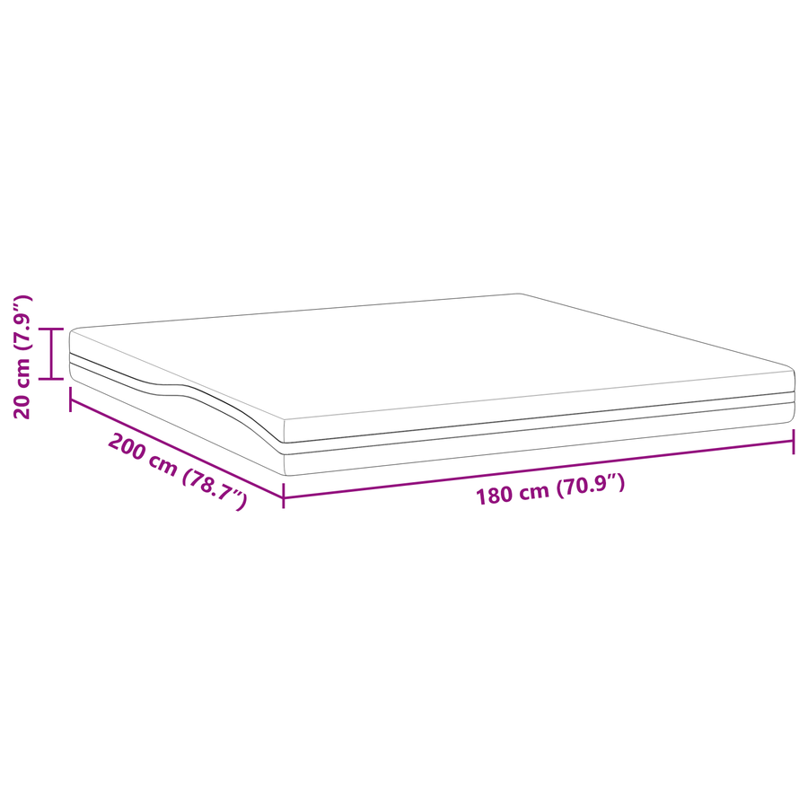 Matrassen Wit, Grijs 180 x 200 cm 100% polyester jacquard stof