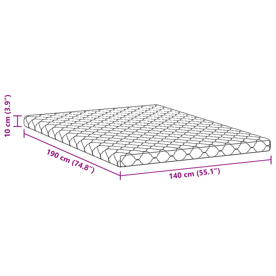 Matrassen Wit 190 x 140 cm 100% polyester stof