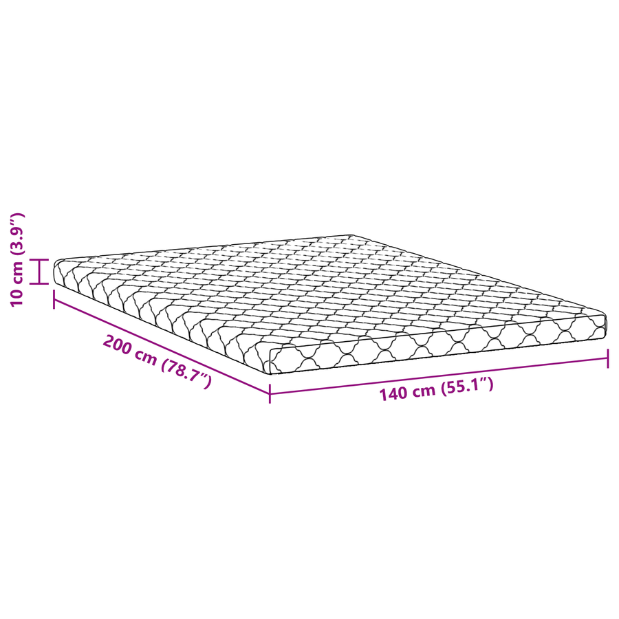 Matrassen Wit 200 x 140 cm 100% polyester stof