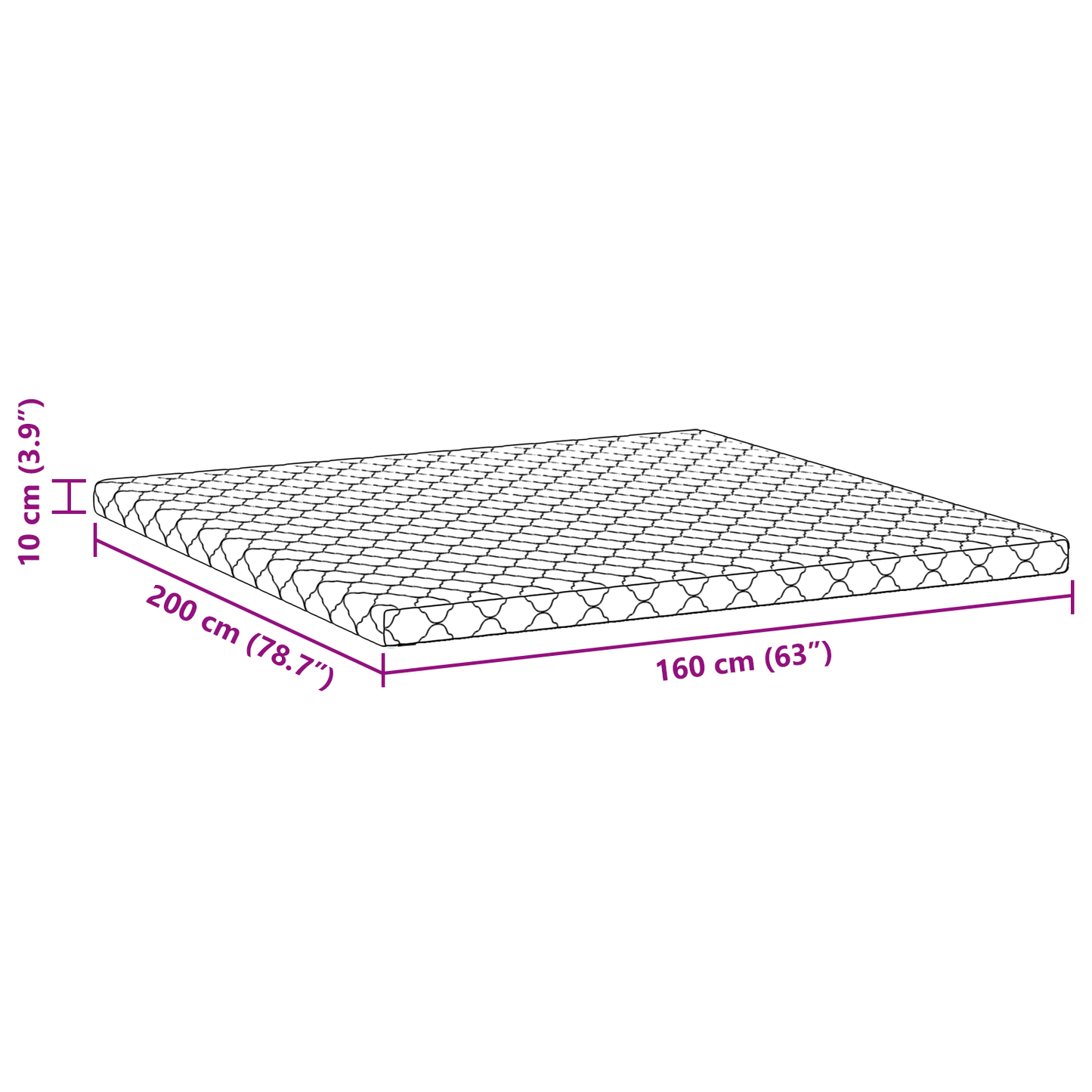 Matrassen Wit 200 x 160 cm 100% polyester stof