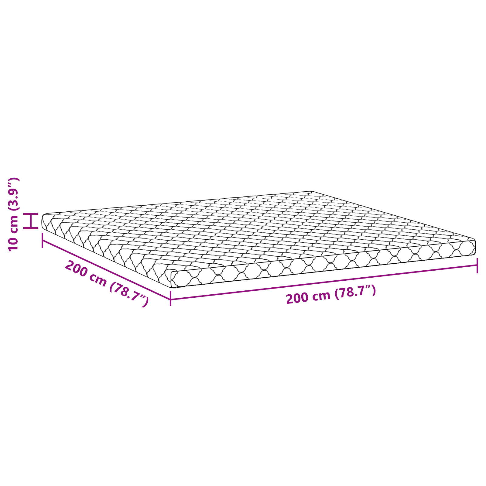 Matrassen Wit 200 x 200 cm 100% polyester stof