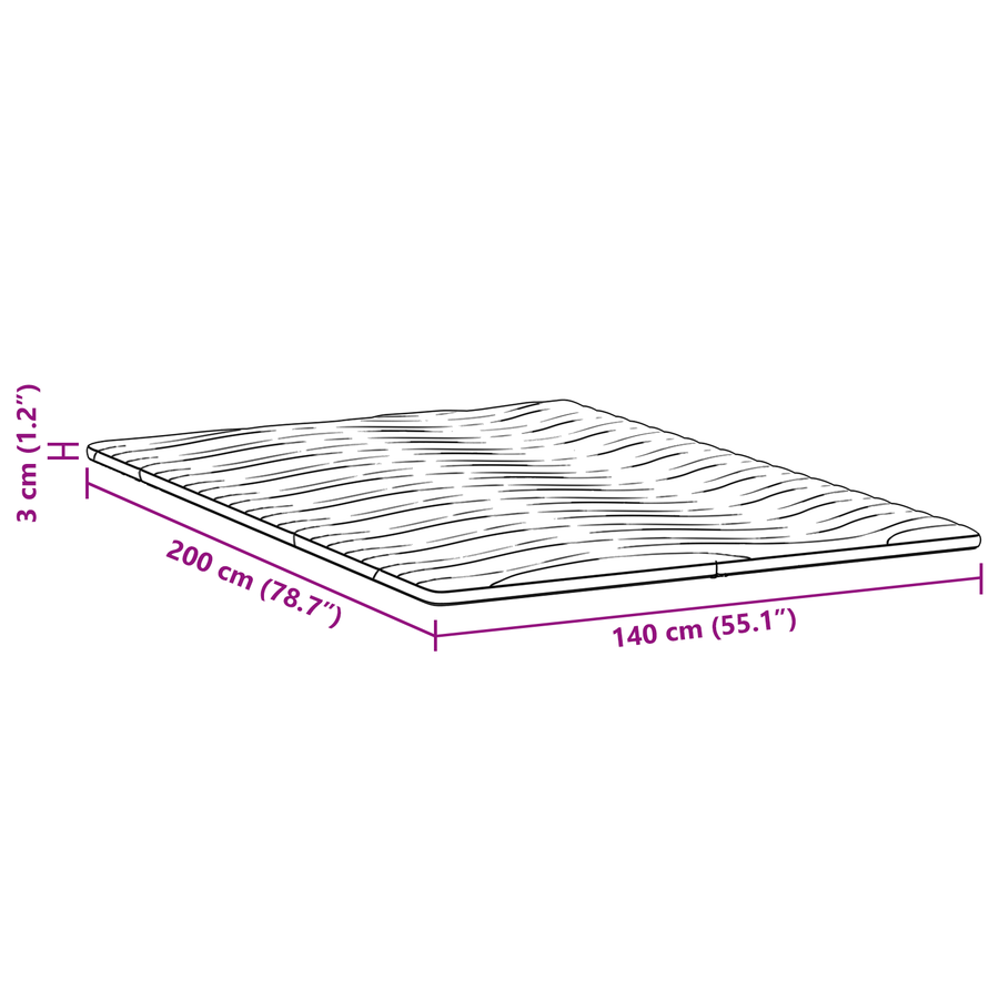 Matraspads Wit 140 x 200 cm Niet-plakkende polyester