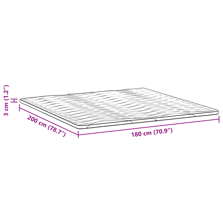 Matraspads Wit 180 x 200 cm Niet-plakkende polyester