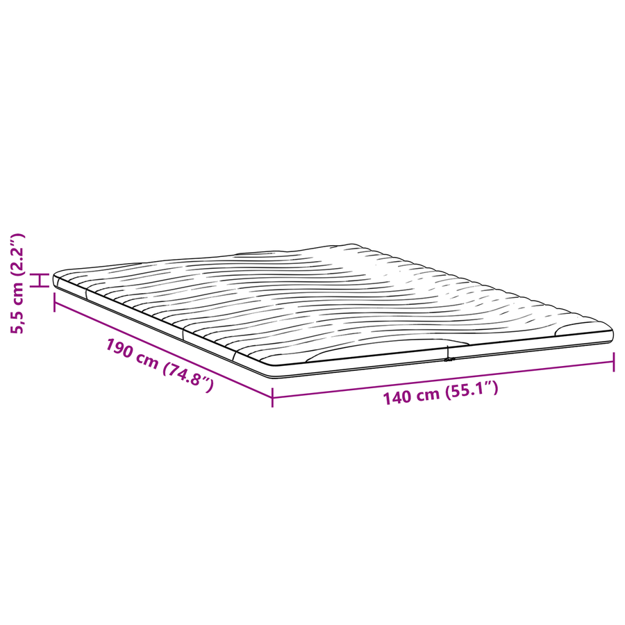 Matraspads Wit 140 x 190 cm Niet-plakkende polyester
