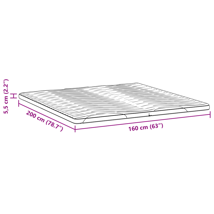 Matraspads Wit 160 x 200 cm Niet-plakkende polyester