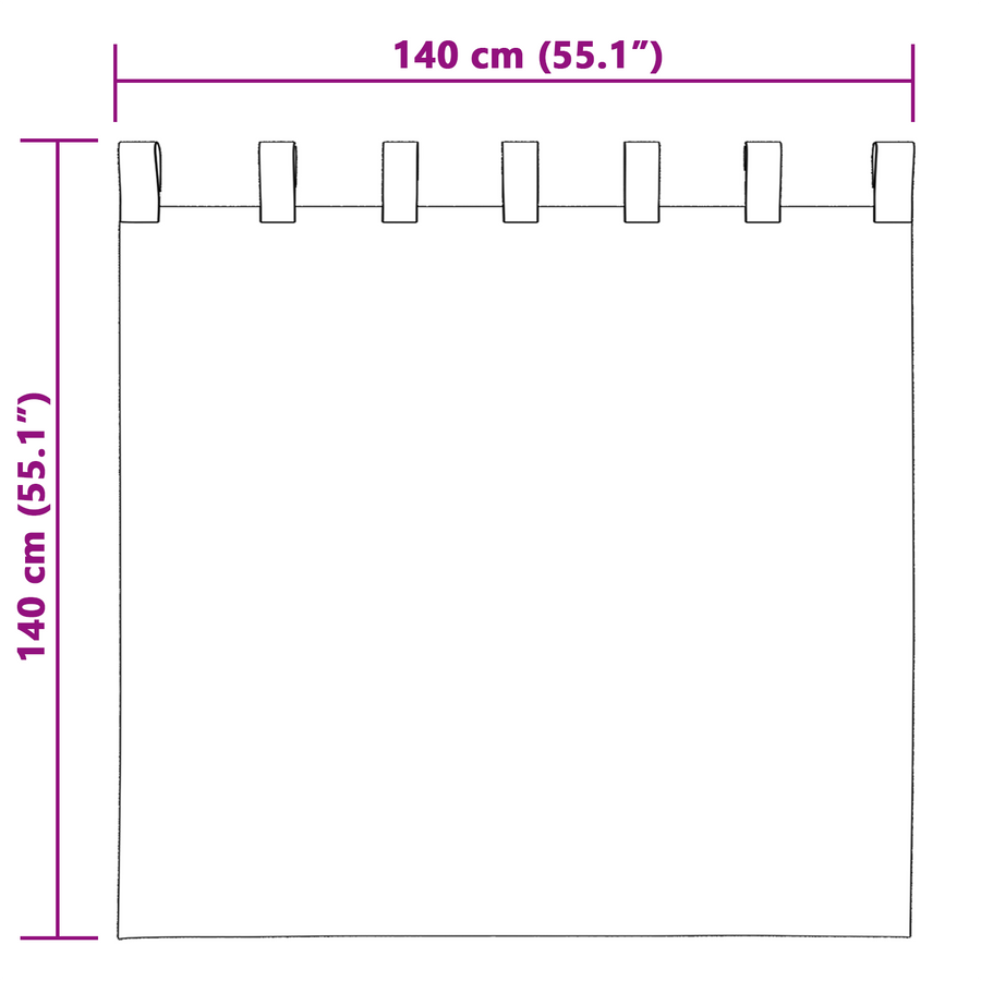 Verduisterende gordijnen 2 pcs Lichtbruin 140 x 140 cm
