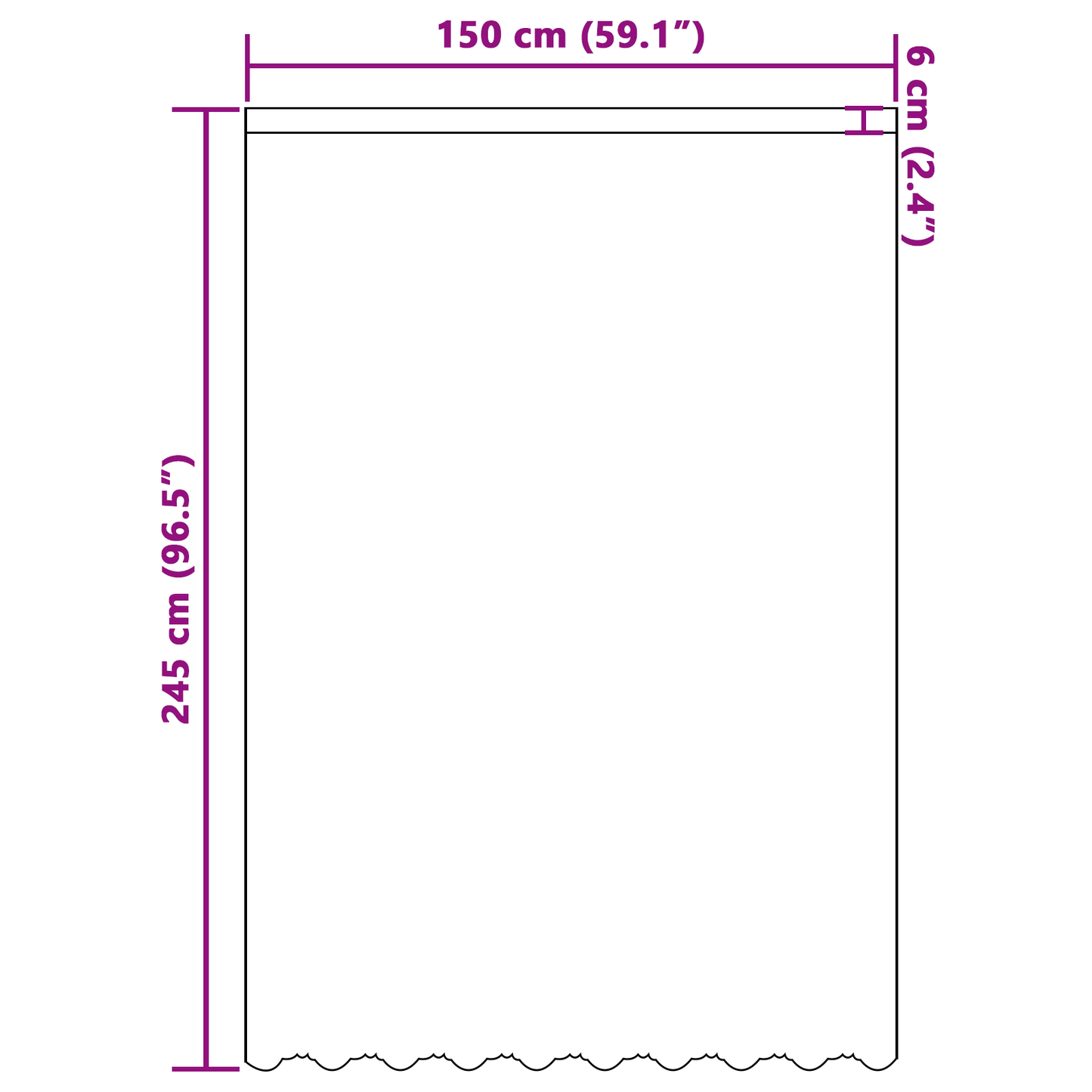Kantgordijn met gordijnen Wit 150 x 245 cm Polyester
