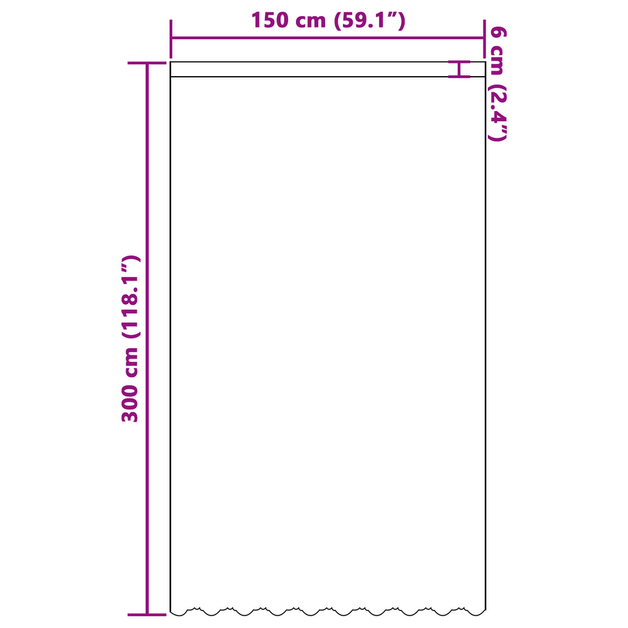 Kantgordijn met gordijnen Bloemen Wit 150 x 300 cm Polyester