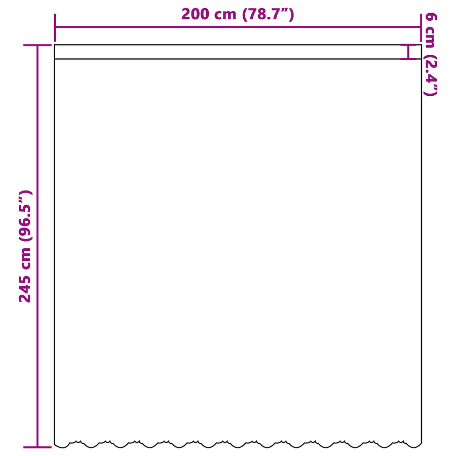 Kantgordijn met gordijnen Bloemen Wit 200 x 245 cm Polyester