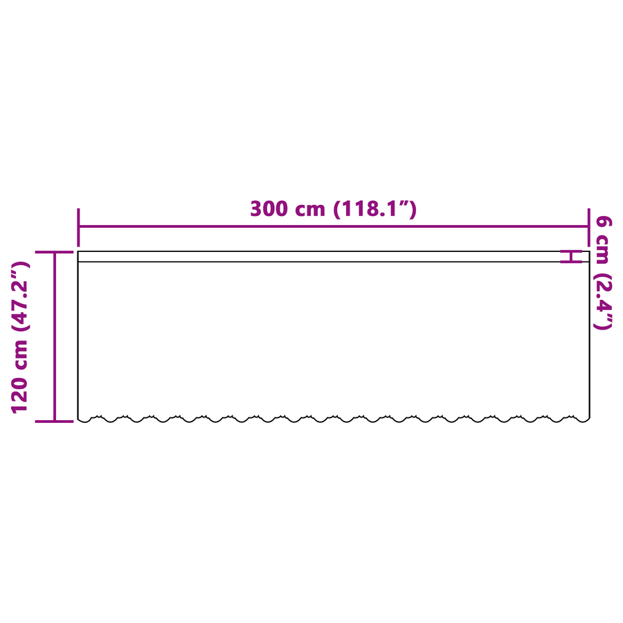 Kantgordijn met gordijnen Bloemen Wit 300 x 120 cm Polyester