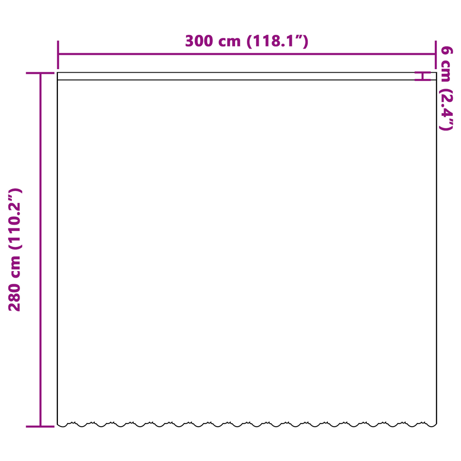 Kantgordijn met gordijnen Bloemen Wit 300 x 280 cm Polyester