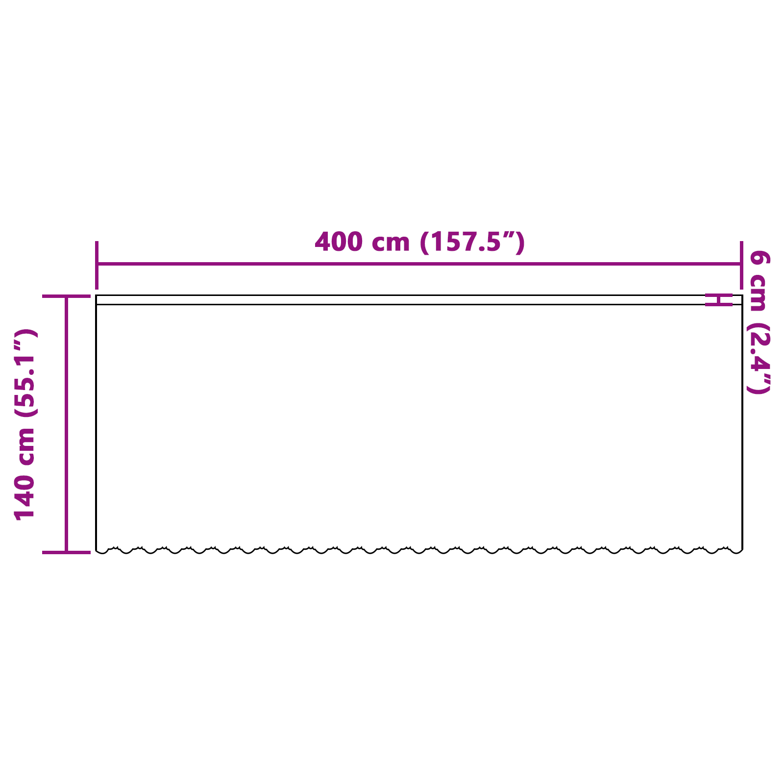 Kantgordijn met gordijnen Bloemen Wit 400 x 140 cm Polyester