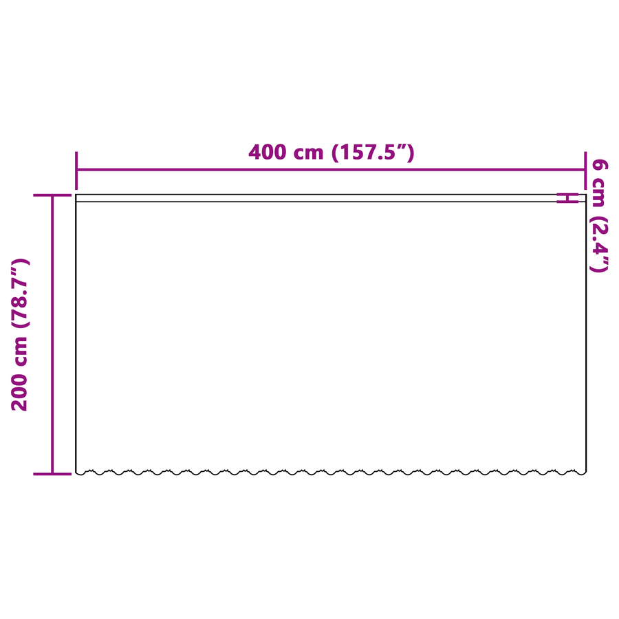 Kantgordijn met gordijnen Bloemen Wit 400 x 200 cm Polyester