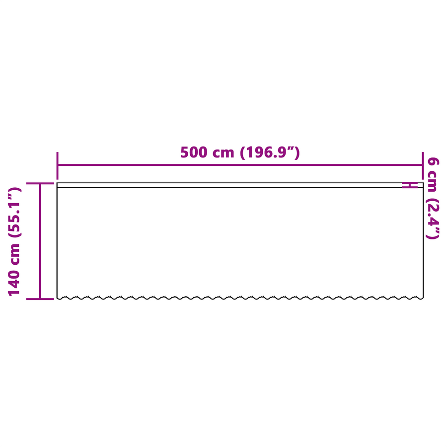 Kantgordijn met gordijnen Bloemen Wit 500 x 140 cm Polyester