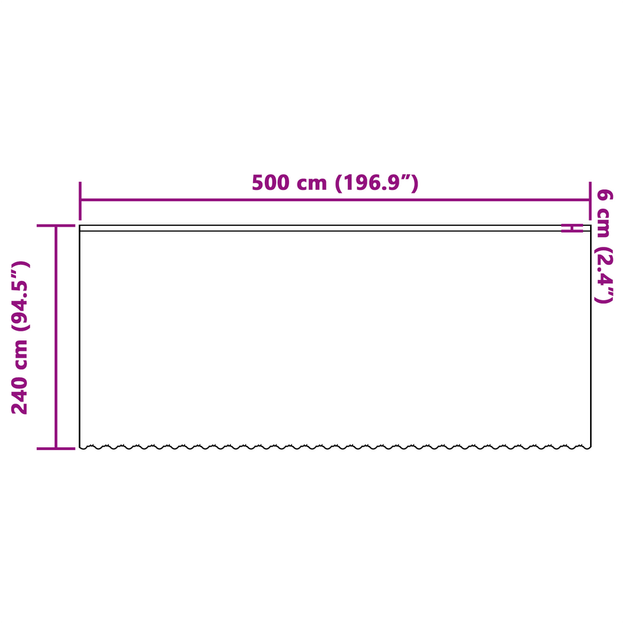 Kantgordijn met gordijnen Bloemen Wit 500 x 240 cm Polyester