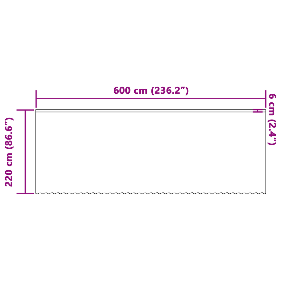 Kantgordijn met gordijnen Bloemen Wit 600 x 220 cm Polyester