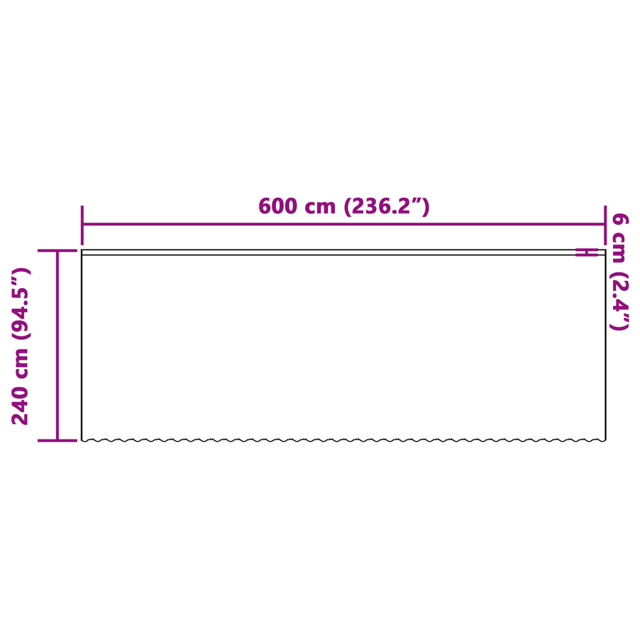 Kantgordijn met gordijnen Bloemen Wit 600 x 240 cm Polyester