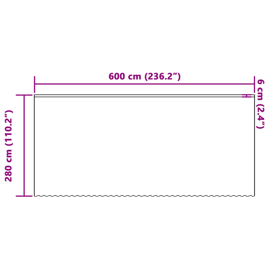 Kantgordijn met gordijnen Bloemen Wit 600 x 280 cm Polyester