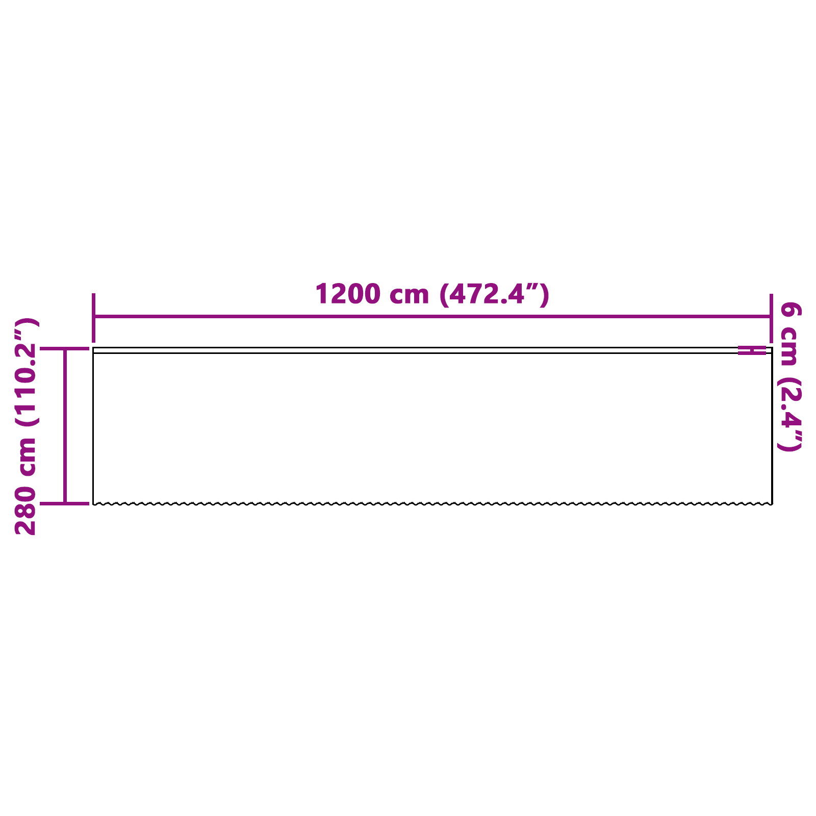 Kantgordijn met gordijnen Bloemen Wit 1200 x 280 cm Polyester