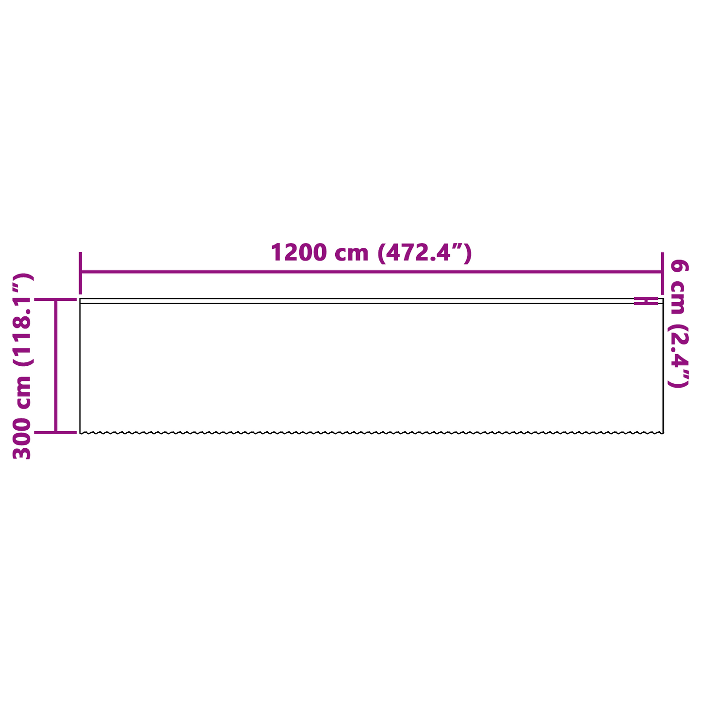 Kantgordijn met gordijnen Bloemen Wit 1200 x 300 cm Polyester