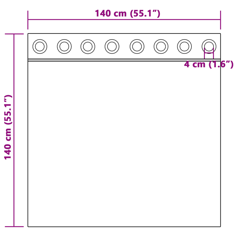 Gordijnen met gordijnen 2 pcs Lichtgrijs 140 x 140 cm Polyester