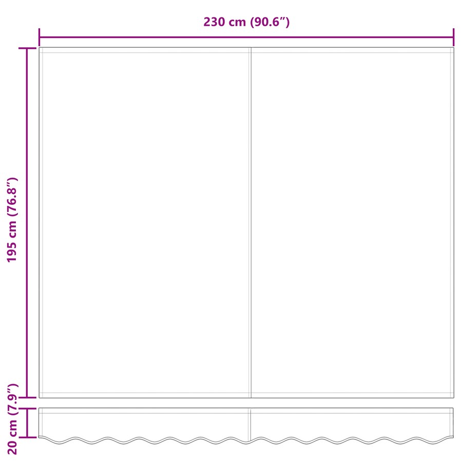 Zonnescherm Vervangend Stof voor 2.5x2 m Frame in Crème