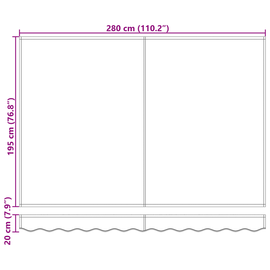 vervangende stof voor zonnescherm voor 3x2 m frame Crème