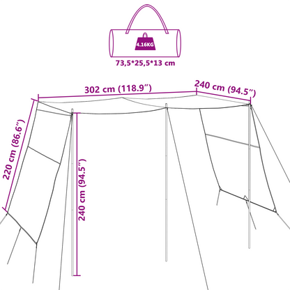Waterbestendige Tarp 302 x 240 x 240 cm