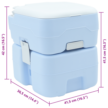 Campingtoilet Draagbaar Blauw 10L Schoon Water 20L Afvaltank
