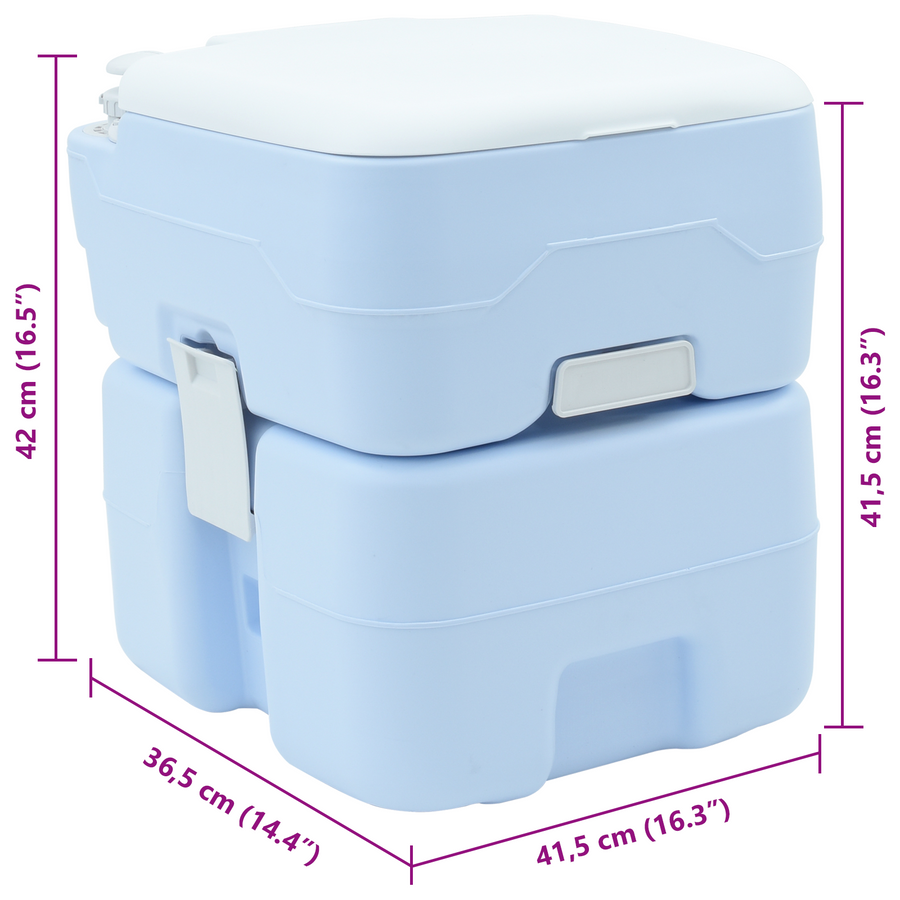 Campingtoilet Draagbaar Blauw 10L Schoon Water 20L Afvaltank