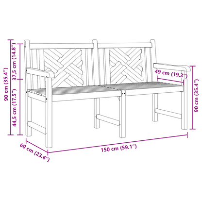 Tuinbank Bruin 150 x 60 x 90 cm Massief teakhout