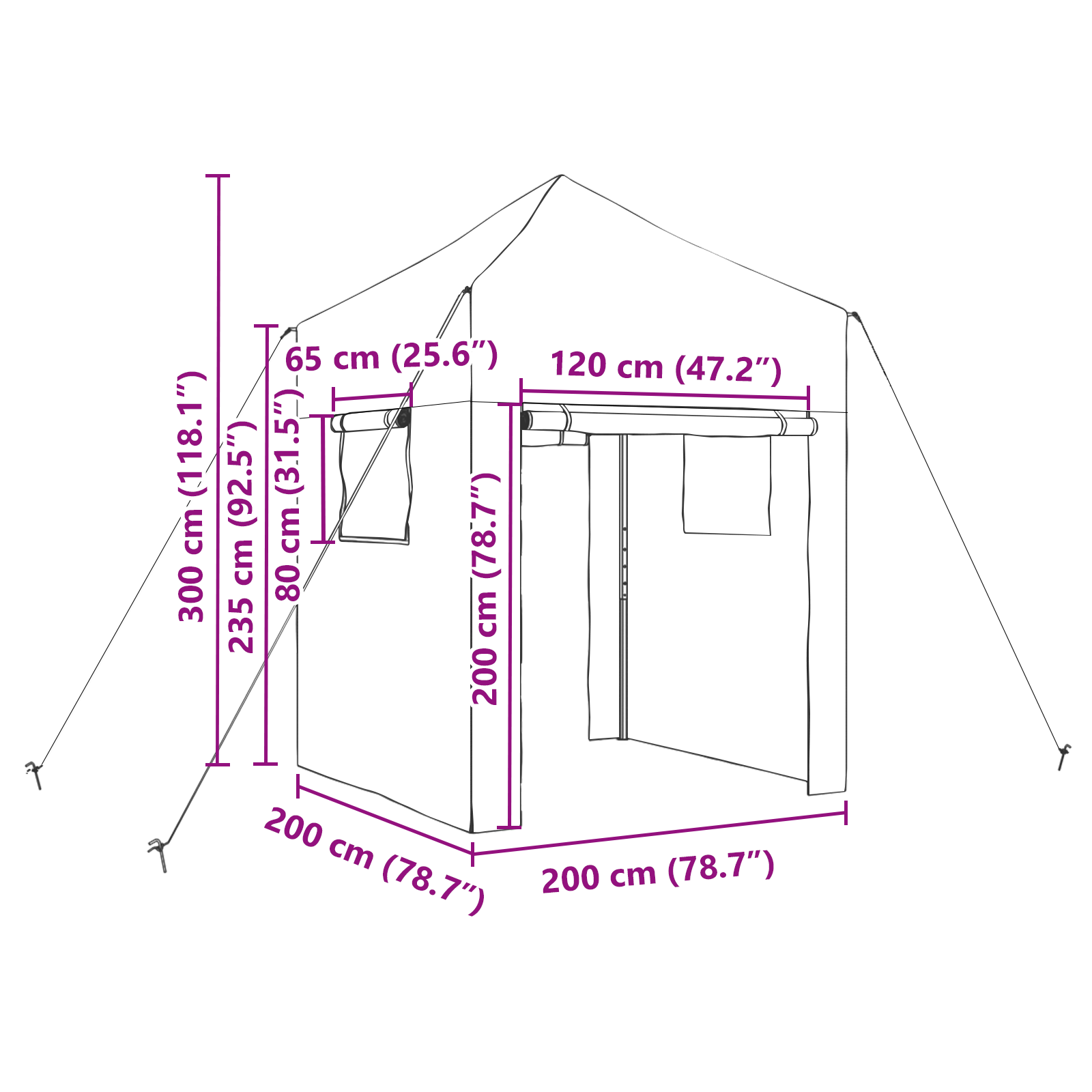 Kweekkas met opblaasframe Groen 200 x 200 x 300 cm Staal