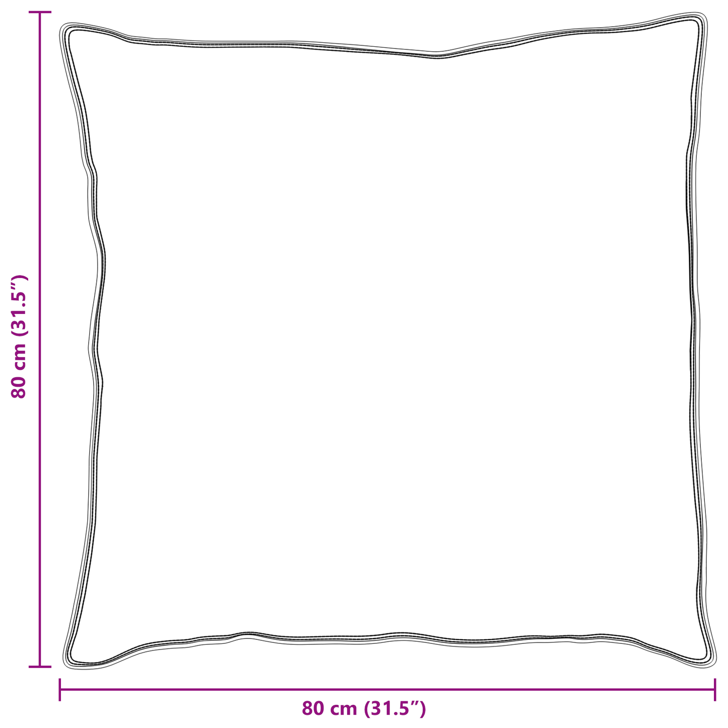 Hoofdkussen Wit 80 x 80 cm 130gsm 100% katoen