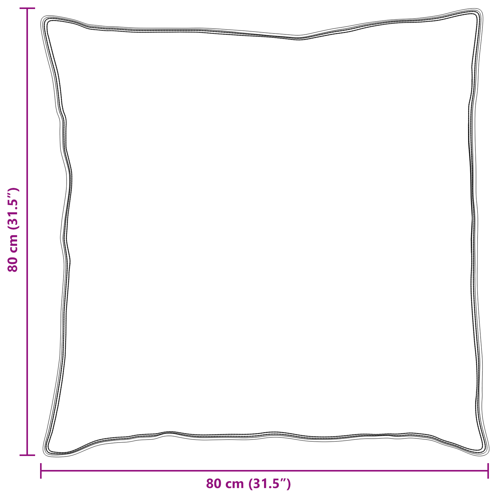 Hoofdkussen Wit 80 x 80 cm 130gsm 100% katoen