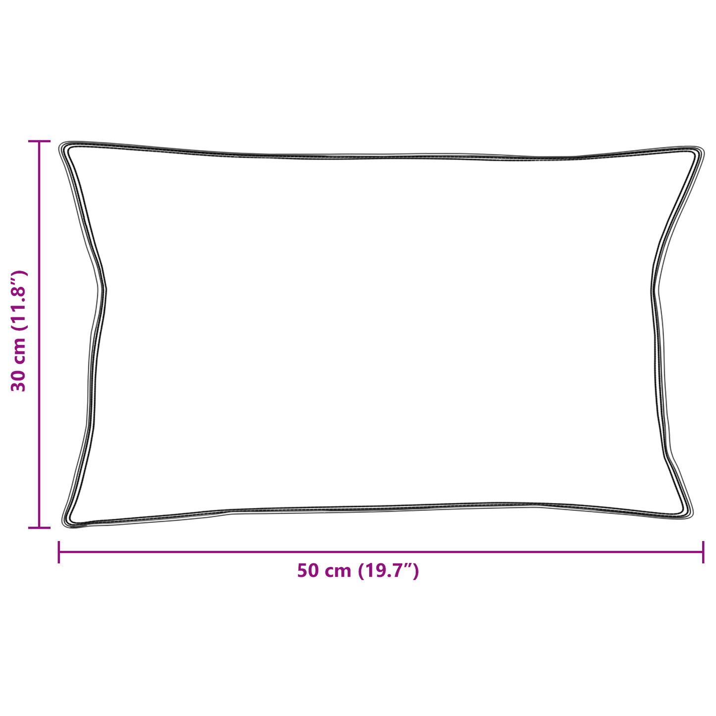 Kussens 2 pcs Wit 30 x 50 cm 130gsm 100% katoen