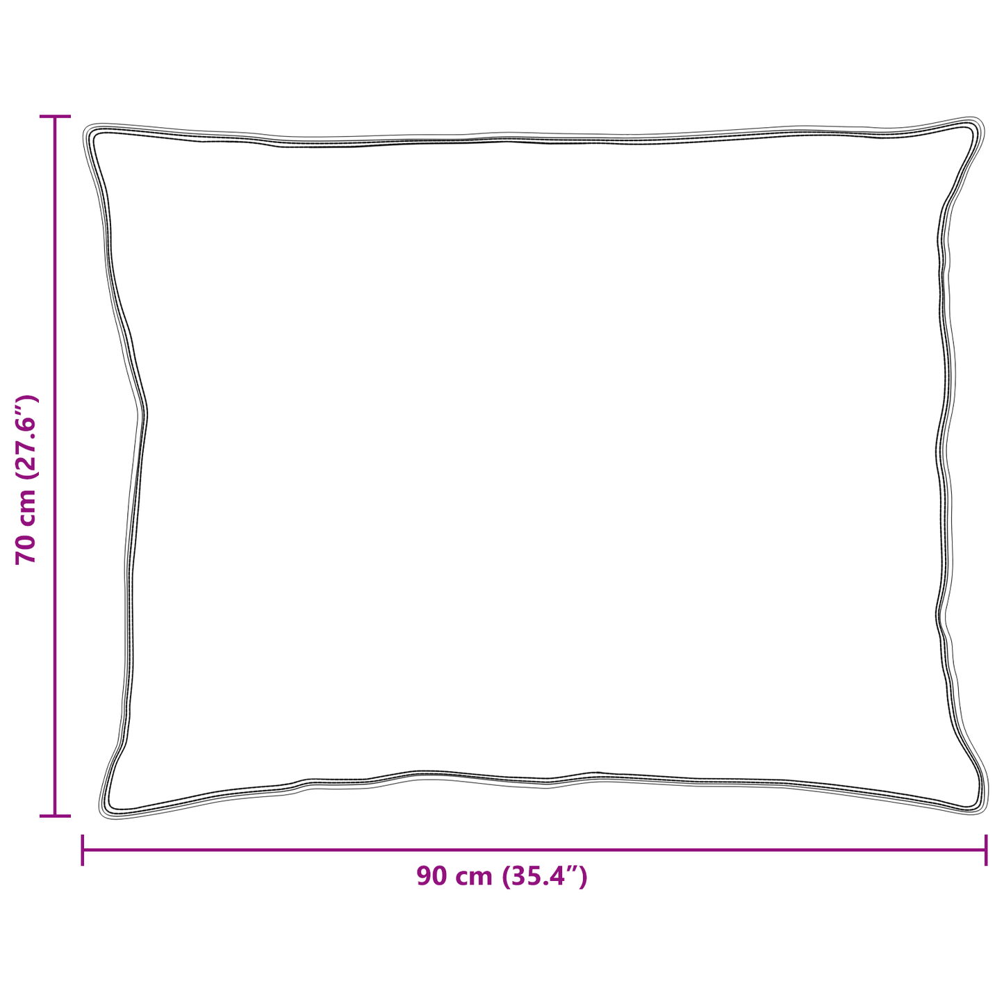 Kussens 2 pcs Wit 70 x 90 cm 130gsm 100% katoen