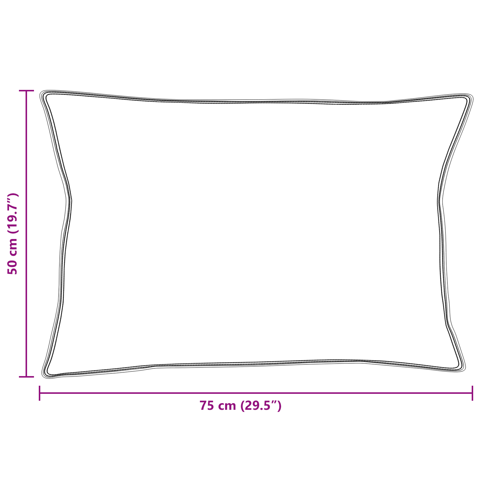 Hoofdkussen Wit 50 x 75 cm 130gsm 100% katoen