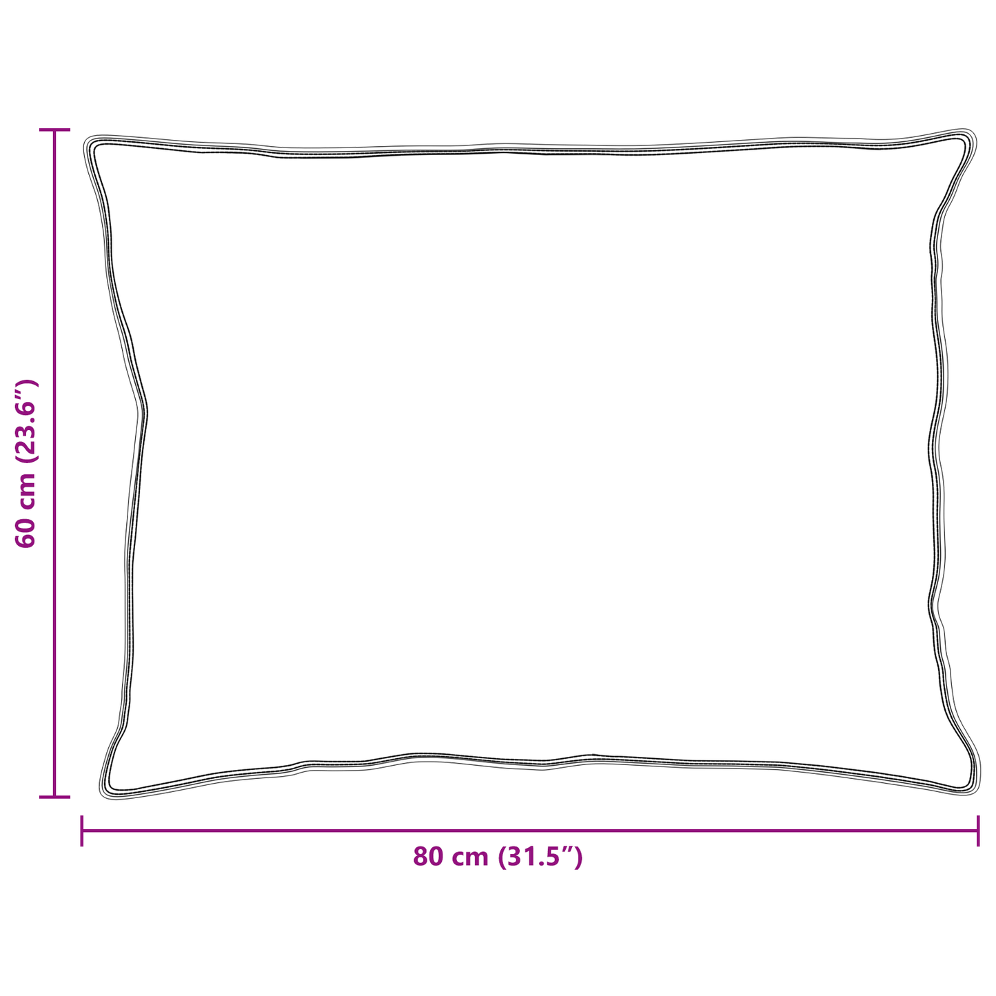 Kussens 2 pcs Wit 60 x 80 cm 130gsm 100% katoen